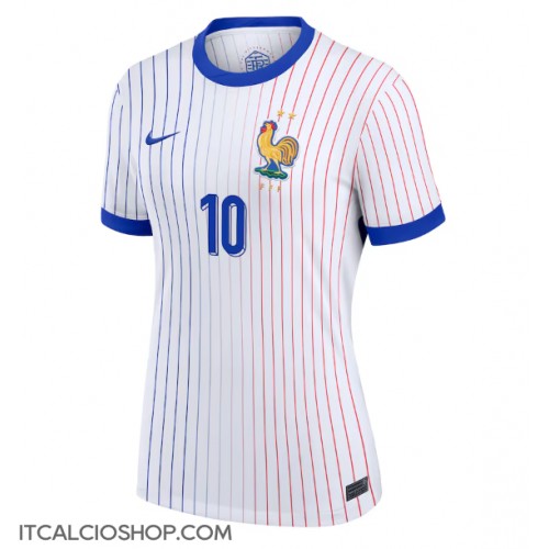 Francia Kylian Mbappe #10 Seconda Maglia Femmina Europei 2024 Manica Corta